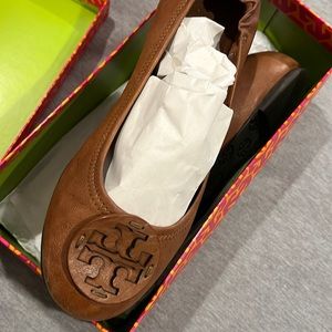 Tory Burch REVA w/ Leather Logo Ballet 🩰 Flats 🥿 Women’s Size 11